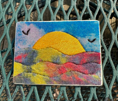 “Sunset Waves” Kinusaiga aceo art card thumbnail 1