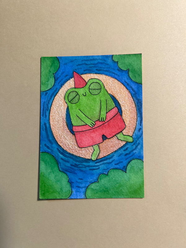 Lazy river aceo art card