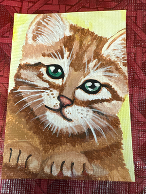 Ginger tabby kitten aceo art card thumbnail 1