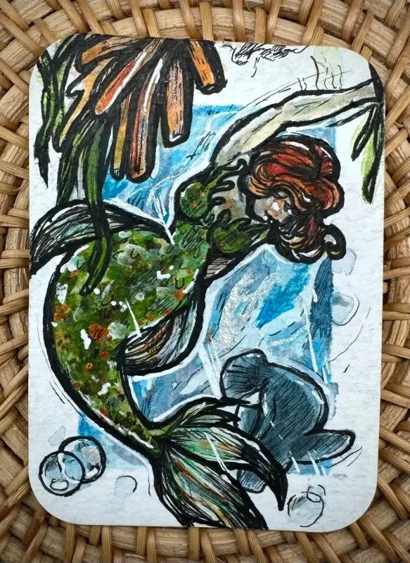 Mermaid #2 aceo art card