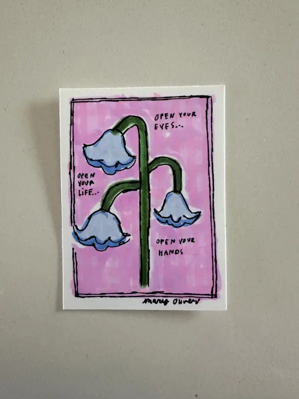 Mary Oliver Bluebells aceo art card