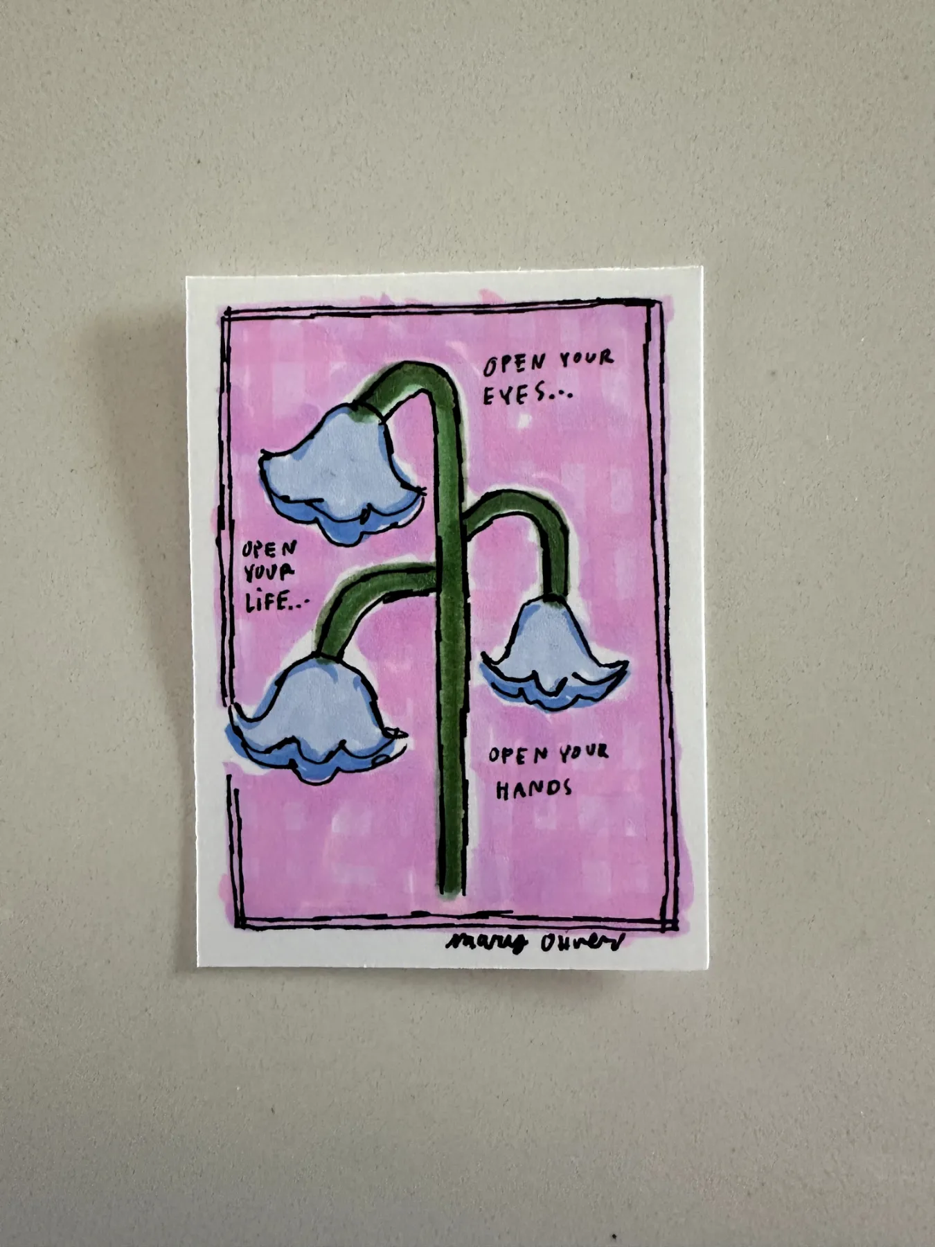 Mary Oliver Bluebells aceo art card