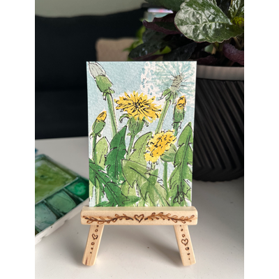 Dandelions aceo art card thumbnail 1