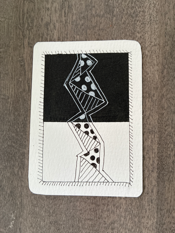 Stripes and Dots aceo art card