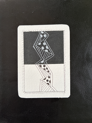 Stripes and Dots aceo art card thumbnail 2