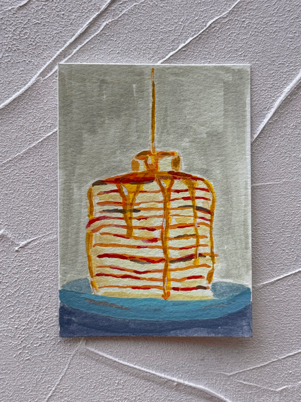 Stack of pancakes aceo art card