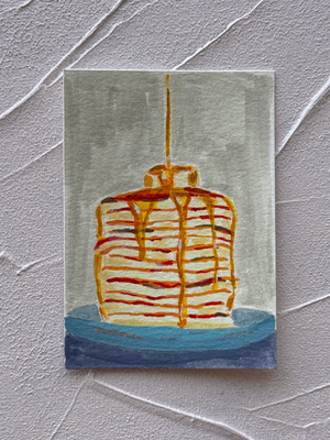 Stack of pancakes aceo art card thumbnail 1