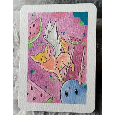 Watermelon Sugar aceo art card thumbnail 1