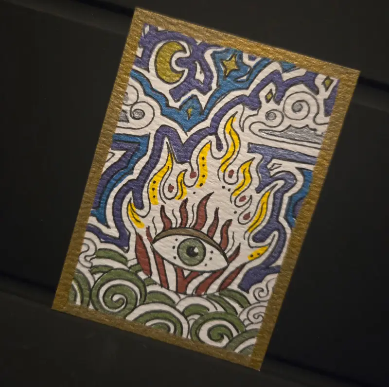 Fiery Eye aceo art card