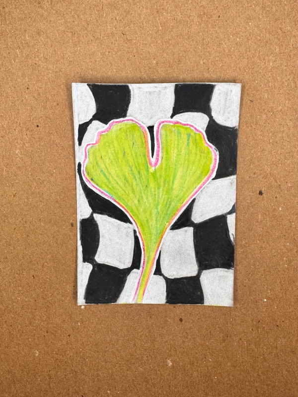 Rainbow Gingko 2 aceo art card