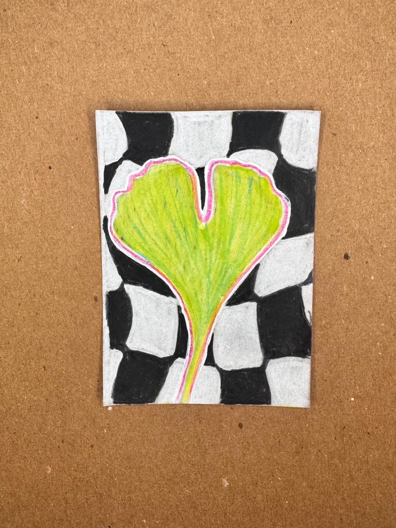 Rainbow Gingko 2 aceo art card