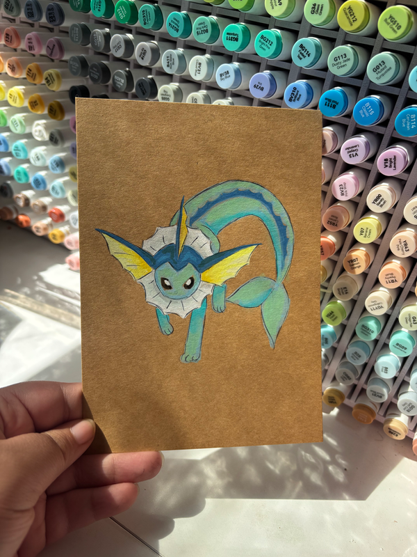 “Vaporeon” Eeveelution Pokemon 5x7 aceo art card