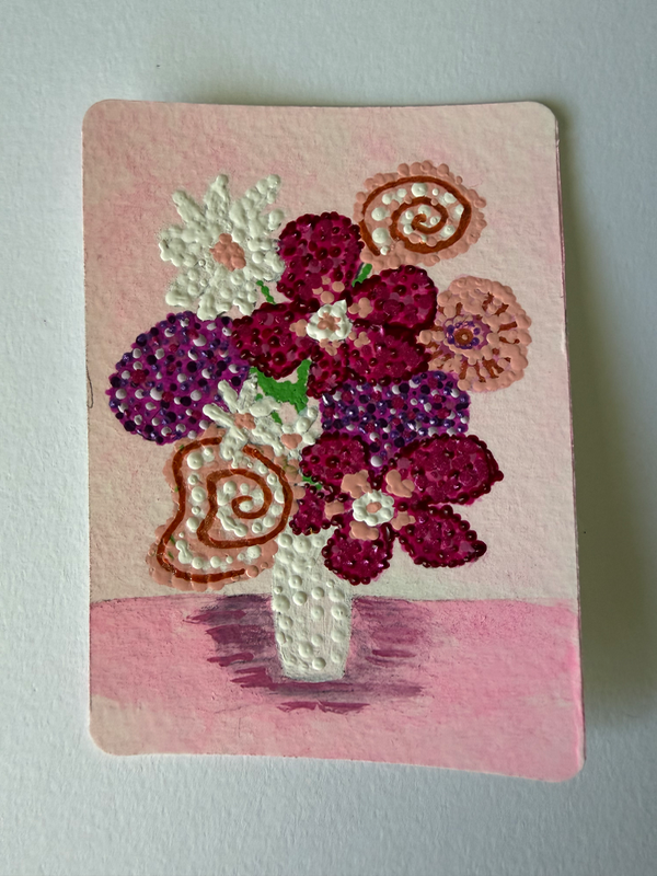 Bloom in Point aceo art card