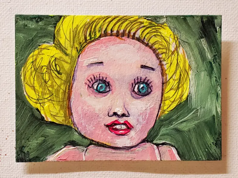DOLL FACE 18 aceo art card