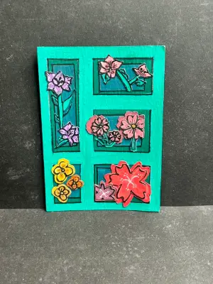 Blooming Corners aceo art card thumbnail 2