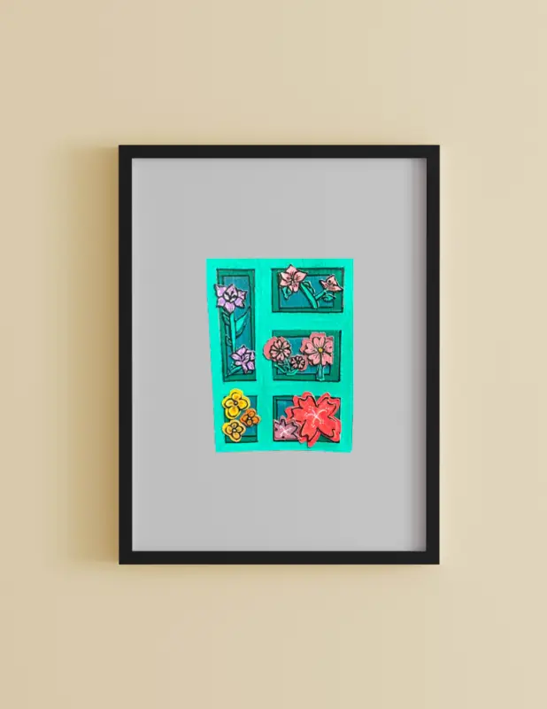 Blooming Corners aceo art card