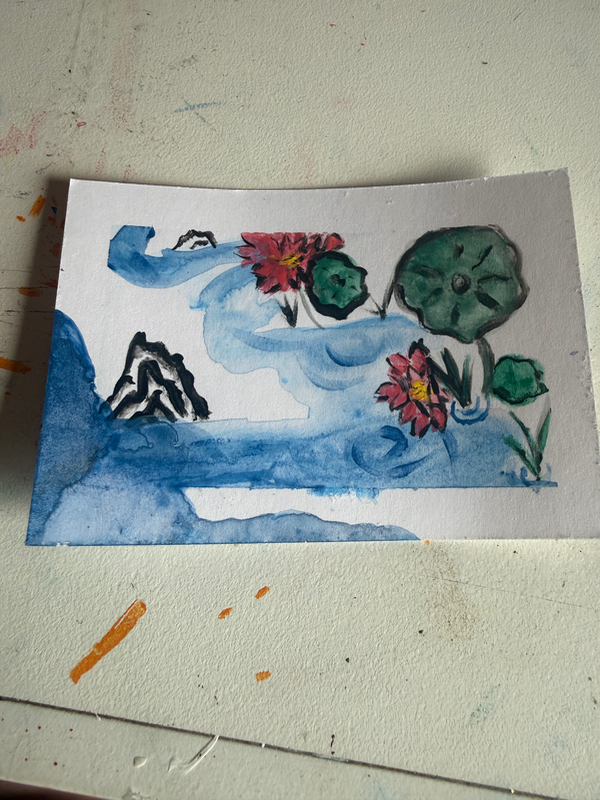 Ripple Down the Stream aceo art card