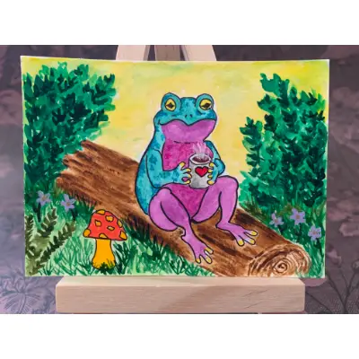 Finn's Morning Coffee aceo art card thumbnail 1