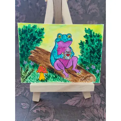 Finn's Morning Coffee aceo art card thumbnail 2
