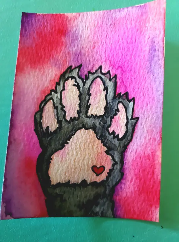 Toebeans aceo art card