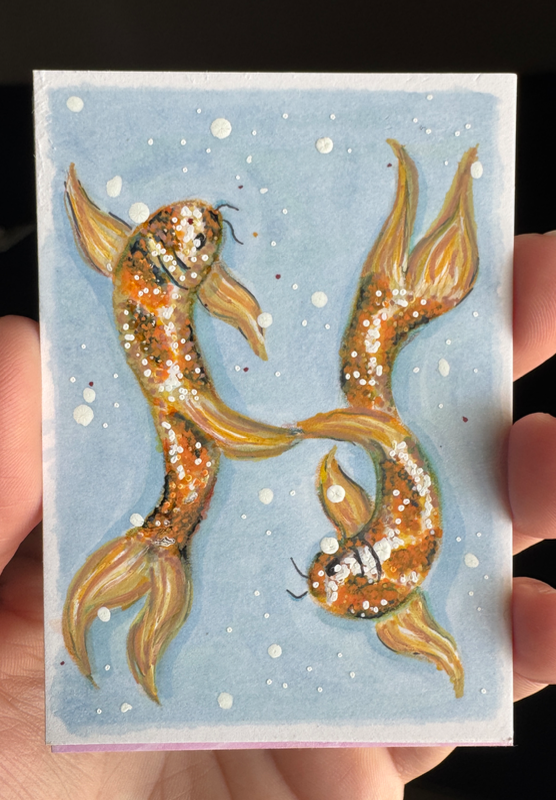 Pisces Koi | Zodiac Series aceo art card