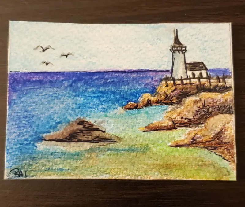 Calm At Sea aceo art card