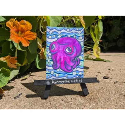 Purple Dumbo squid discovered in 2016 aceo art card thumbnail 1