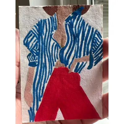 Striped Shirt - #1 in striped series aceo art card thumbnail 1