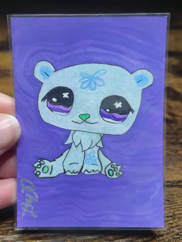 Polar Bear LPS Nostalgia aceo art card