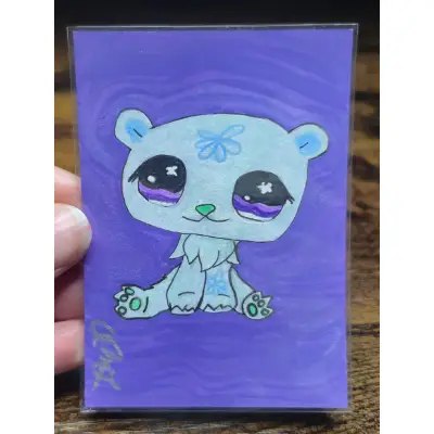 Polar Bear LPS Nostalgia aceo art card thumbnail 1