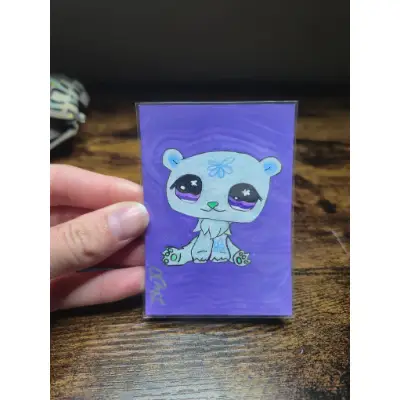 Polar Bear LPS Nostalgia aceo art card thumbnail 2