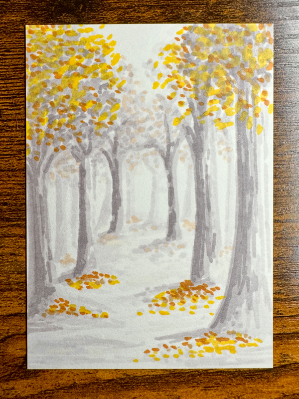 Autumn’s Arrival, Fall Forest aceo art card