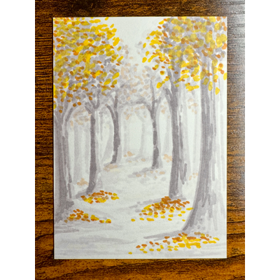 Autumn’s Arrival, Fall Forest aceo art card thumbnail 1