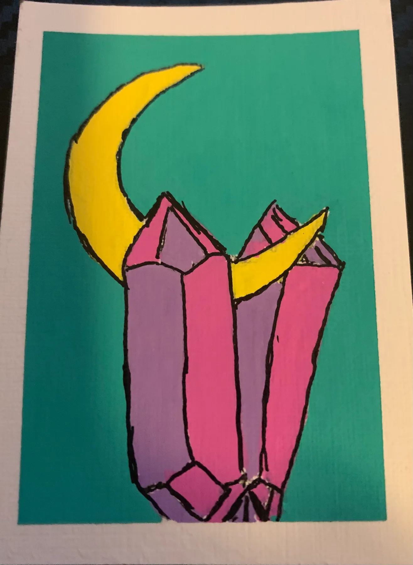 Celestial Crystals aceo art card