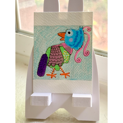 Bernice the Bird aceo art card thumbnail 1