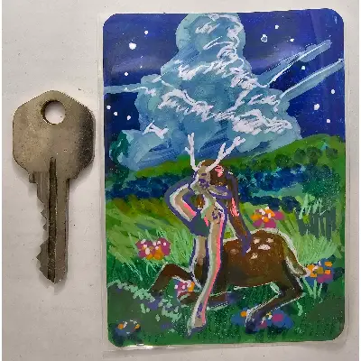 Resting Centaur aceo art card thumbnail 2