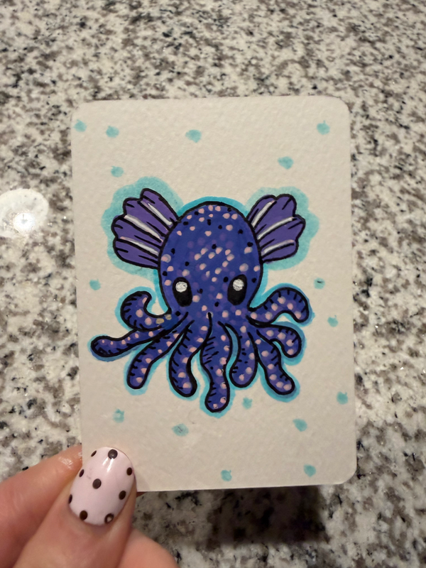 little squid aceo art card