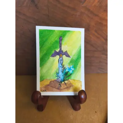 Master Sword (Zelda Fan Art) aceo art card thumbnail 2