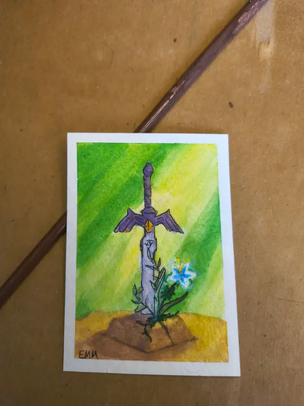 Master Sword (Zelda Fan Art) aceo art card