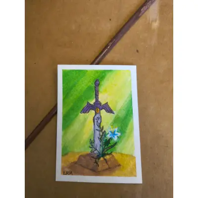 Master Sword (Zelda Fan Art) aceo art card thumbnail 1