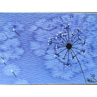 Make a Wish — Watercolor & Ink (ACEO) aceo art card thumbnail 1