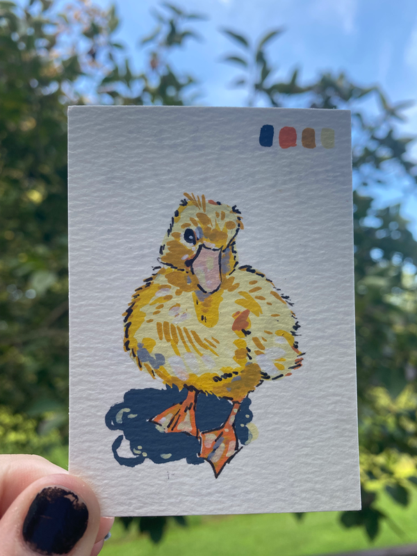 baby duck aceo art card