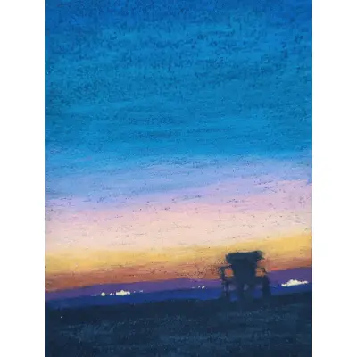 Sunset Beach Silhouette 01 aceo art card thumbnail 2