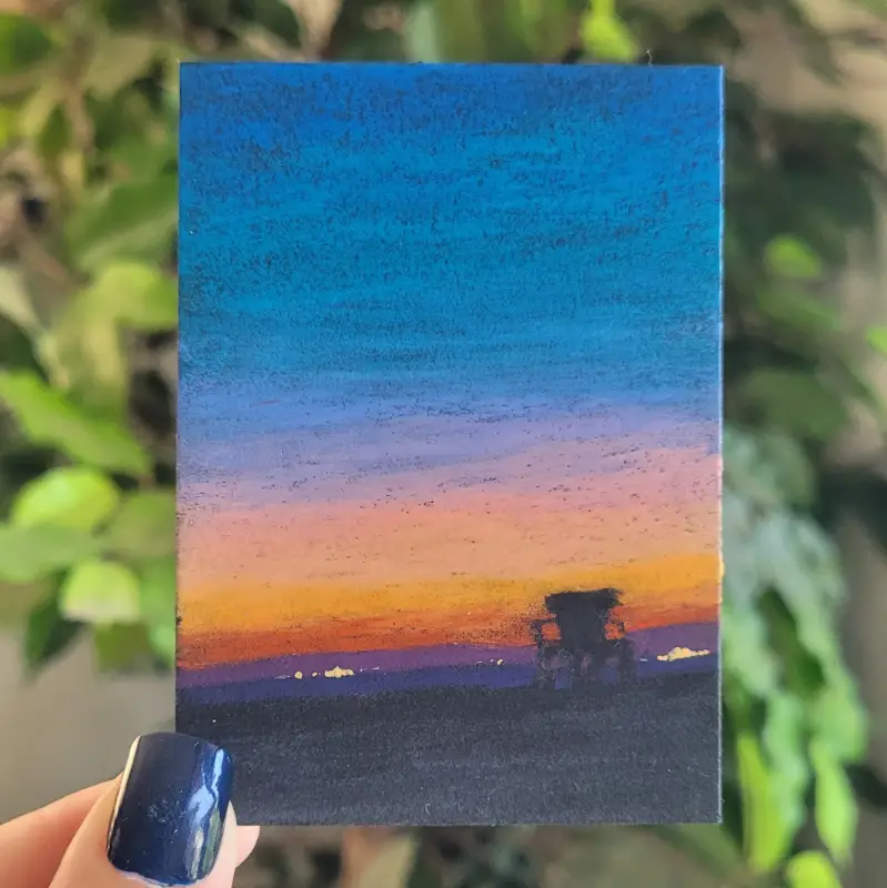 Sunset Beach Silhouette 01 aceo art card