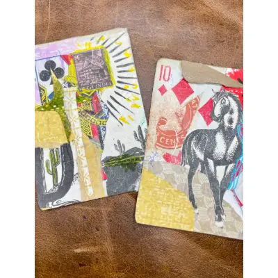 Set of 2 Collage ACEOs | Original Multimedia Art Cards aceo art card thumbnail 4