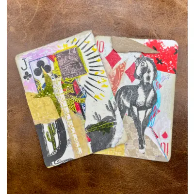 Set of 2 Collage ACEOs | Original Multimedia Art Cards aceo art card thumbnail 3