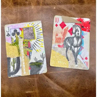 Set of 2 Collage ACEOs | Original Multimedia Art Cards aceo art card thumbnail 1