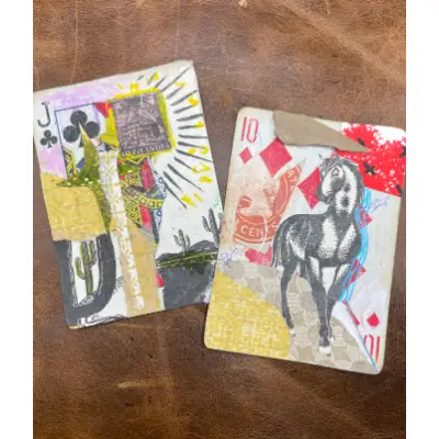 Set of 2 Collage ACEOs | Original Multimedia Art Cards aceo art card thumbnail 2