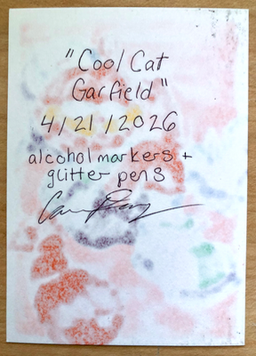Cool Cat Garfield aceo art card thumbnail 2