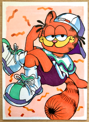 Cool Cat Garfield aceo art card thumbnail 1